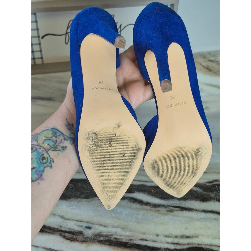 Jenn Ardor Royal Blue d'Orsay Pumps Pointed Toe Stiletto Heels 7.5 Wedding Guest